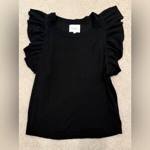 Sundays black ruffle tank size medium